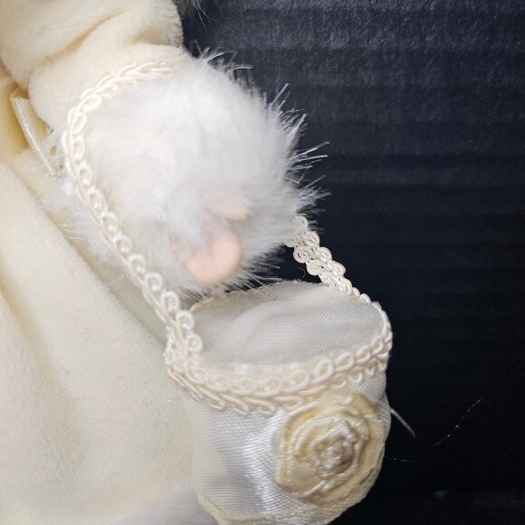 Ivory Porcelain Victorian Girl Christmas Ornament New 10 Inch Tall - Picture 3 of 10